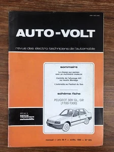 (RTA) Revue Technique AUTO VOLT # 605 (1986) Schéma PEUGEOT 309 GL GR 1100-1300 - Picture 1 of 1
