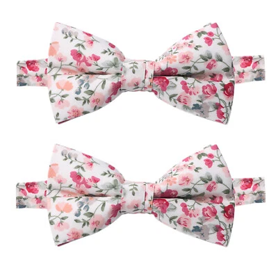 2pcs Floral Bowtie Mens Adjustable Formal Wedding Party Necktie Bow Tie Tuxedo - Image 1 of 4