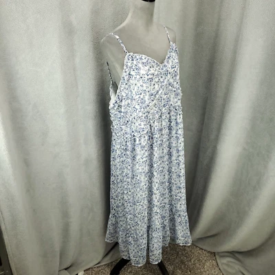 Womens Juniors Ruffle Midi Dress Size XXXL 21 Cami Slip Dress Cottagecore - Image 1 of 4