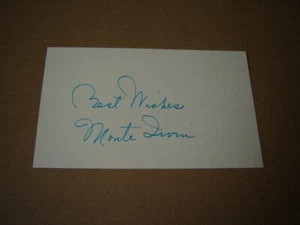 Monte Irvin signed index card Negro Leagues star New York Giants Hall of Fame - Picture 1 of 1