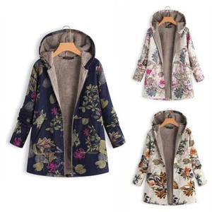 Long Hoodies Coat Womens Plus Size Zip Ladies Boho Jacket Winter Warm Outerwear - Picture 1 of 16