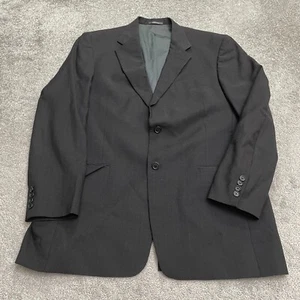 Hart Schaffner & Mark Textured Blazer Suit Jacket Mens 44L Black Blue Pinstriped - Picture 1 of 14