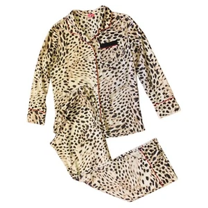 Pajama Set Cosmopolitan Animal Print Silky Satin Size S Woman’s - Picture 1 of 11