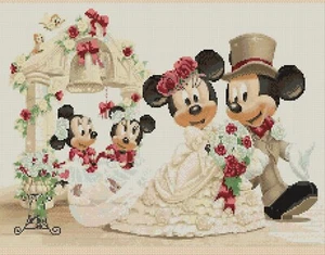 Wedding Cross stitch chart mickey mouse & minnies wedding no20A flowerpower37-uk - Picture 1 of 1