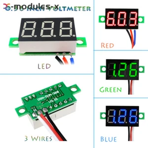 1-10PCS 0.36 Inch Digital 3-Digital Voltmeter LED DC0-30V Voltage Tester 3-Wire - Picture 1 of 13