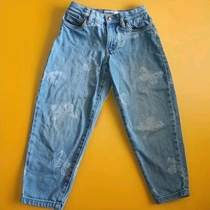 ๐ฆ OSHKOSH B'GOSH Spring Time Denim Butterfly Pattern Blue Girls Jeans Pants ๐ฆ - Picture 1 of 12
