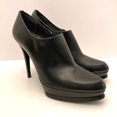 STUART WEITZMAN Black Leather High Heel Platform Ankle Boots Booties Womens 10 - Image 1 of 4