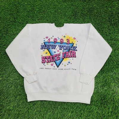 Vintage 1993 NY State Fair Sweatshirt Womens Large 21x22 USA Raglan - Image 1 of 4