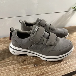 Skechers GOWalk 5 Wistful Schuhe Herren Größe 12,5 extra weit grau Klettverschluss - Bild 1 von 12