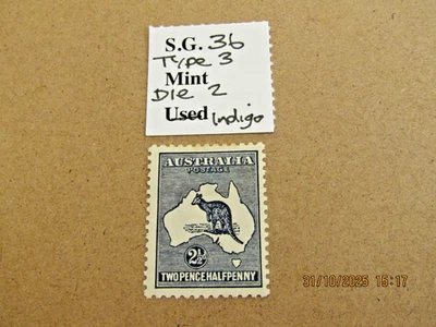 AUSTRALIA 1915 SG.36 2.1/2d INDIGO DIE 2 TYPE 3 M/MINT - Image 1 of 2