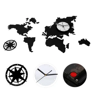 Wall Stickers Clock Map Clock Household Wall Clock Wall Clock for Home - Picture 1 of 12