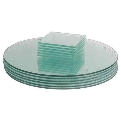 12pc Clear 30cm Round Glass Placemats & Coasters Set Table Place Mats Set - Image 1 of 4
