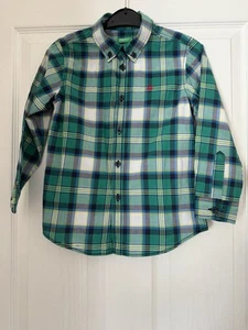 Boys UNITED COLORS OF BENETTON Green Check Shirt Age 4-5 XS - Picture 1 of 6
