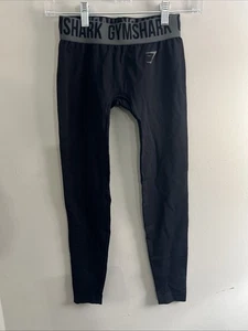 GYMSHARK Black  Fit Seamless Leggings Active Gym Workout Bottoms Size Xs - Picture 1 of 5