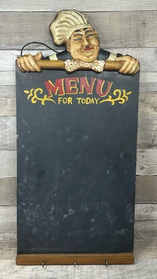 Vintage Fat Chef Resin Chalkboard / Blackboard Menu Restaurant Wall Hanging - Image 1 of 4
