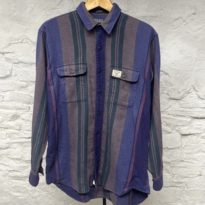 RARE Polo Sportsman Ralph Lauren Striped Cotton Flannel Shirt XL Vintage 80s - Image 1 of 4