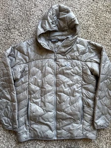 Chaqueta con Capucha Outdoor Research Superstrand LT Para Hombre Cremallera Completa Puffer Plateada Grande - Imagen 1 de 6