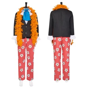 One Piece Burukku BROOK Halloween Cosplay Complete Outfit Set with Fur Collar - Picture 1 of 6