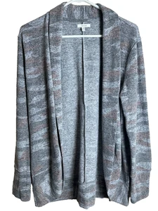 Cardigan donna Maurice aperto davanti tenue grigio morbido grande - Foto 1 di 5