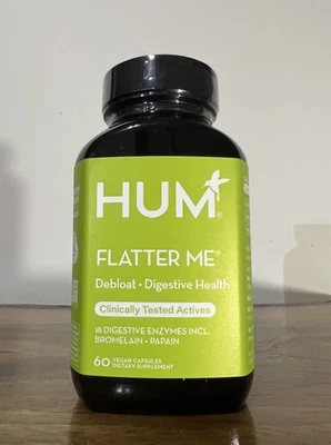 HUM! FLATTER ME® Debloat Digestive Health 18 ENZIMAS DIGESTIVAS 60 CÁPSULAS VEGANAS Foto 1 de 4