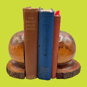Vintage Australian Mulga Wood Book Ends – Rounded Mid-Century Pair - Picture 1 of 9