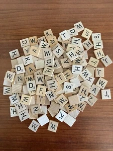 Authentic Wood Scrabble Tiles From Original Games - Engraved Letters  - Picture 1 of 1