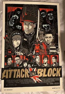 SIGNED Attack the Block Tyler Stout Variant Mondo Poster Art Print John Boyega - Picture 1 of 3
