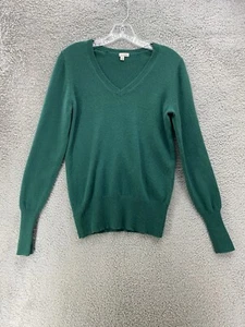 HALOGEN GREEN V NECK 100%  CASHMERE SWEATER PULLOVER SIZE Medium - Picture 1 of 8