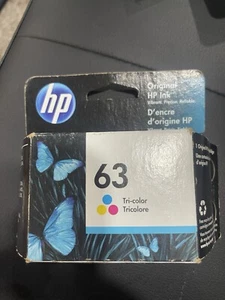 HP #63 Color Ink Cartridge 63 F6U61AN NEW GENUINE Exp 06/ 2022 Sealed - Picture 1 of 2