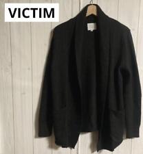 Victim Alpaca Shawl Collar Loose Cardigan/Wool Knit Jacket Black