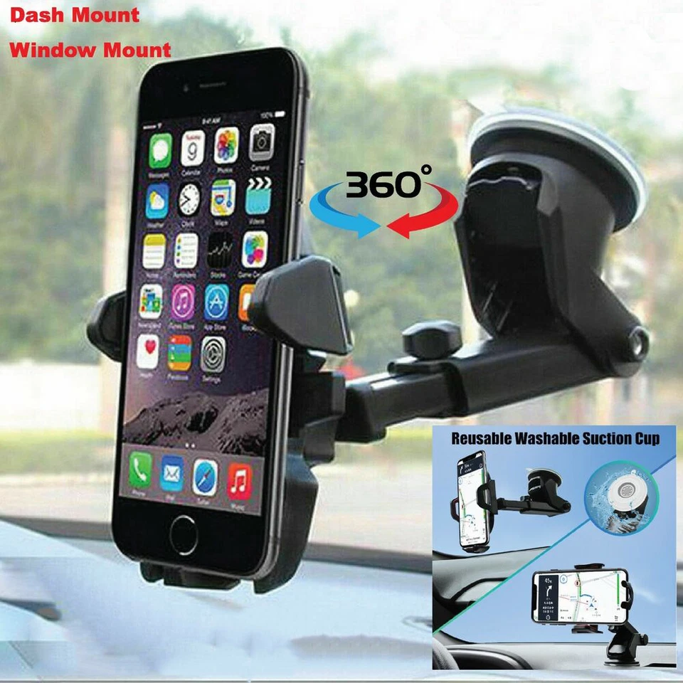 Universal 360° in Car Phone Holder Windscreen Dashboard Mount Any Mobile Phones - Image 1 of 4
