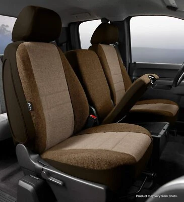 Fundas de asiento de banco delantero Toyota Tundra 2014-2021 ajuste de fábrica tweed toupe Foto 1 de 3