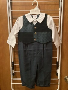 Michael James 24 mos Boys Christmas Vest Suit Green. New. Tags still on  - Picture 1 of 5