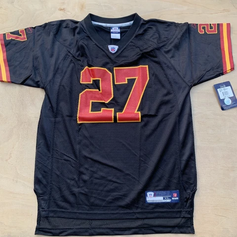 Deadstock NFL Kansas City Chiefs Larry Johnson #27 YOUTH Jersey Black NOS XL VTG Cover