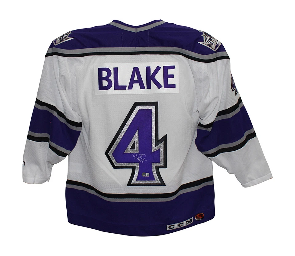 Camiseta réplica branca autografada por Rob Blake Los Angeles Kings Beckett 35806 - Imagem 1 de 3