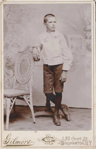 Kabinettkarte antik Foto Junge Kind 12 Jahre Ausweis Haly Binghamton NY Gilmore - Bild 1 von 6