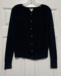 CAT & JACK Size XL (14/16) Black Cardigan Sweater Crystal Buttons Uniform Girls - Picture 1 of 3