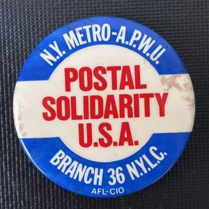 NY Metro-American Postal Workers Union Postal Solidarity USA pin Branch 36 NYLC - Picture 1 of 3