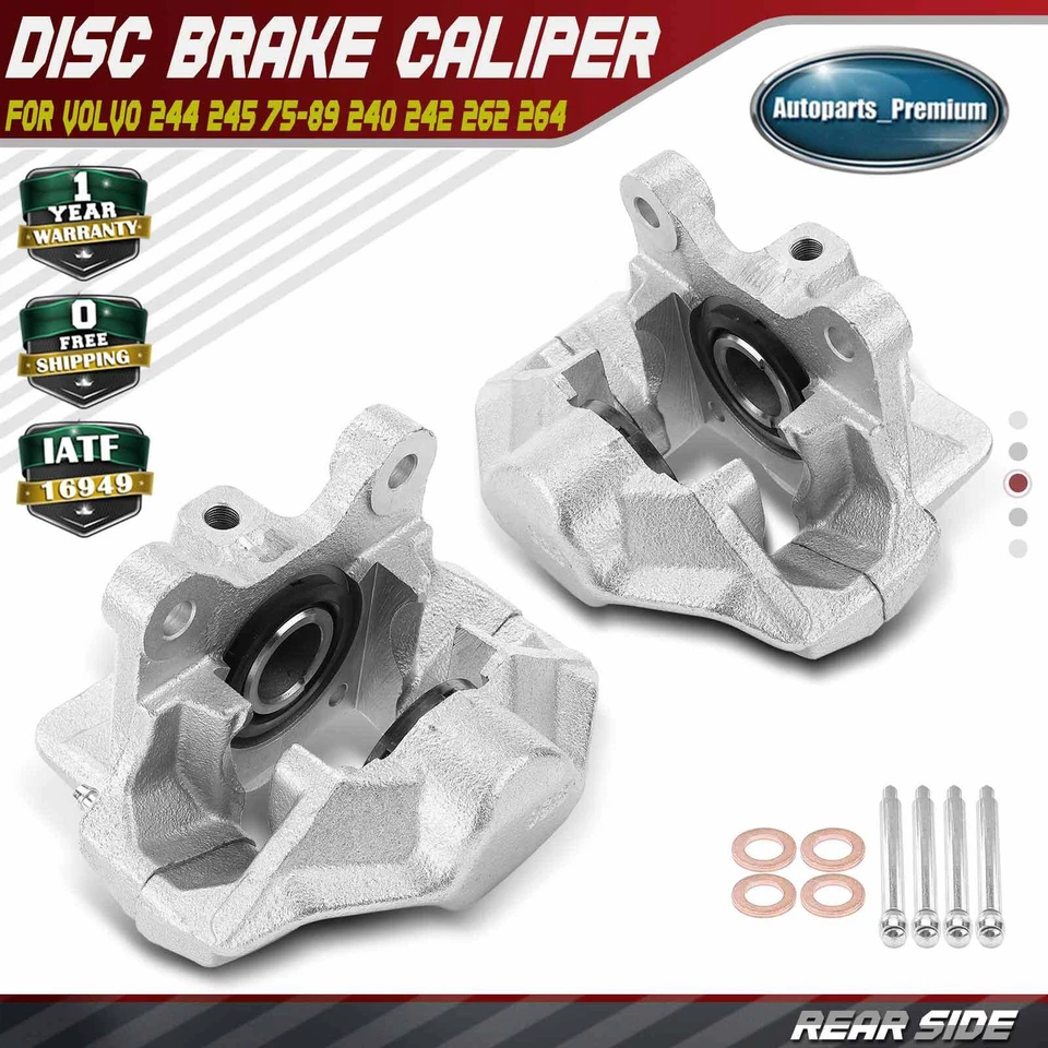 2x Rear LH & RH Disc Brake Caliper for Volvo 244 245 1975-1989 240 242 262 264 - Image 1 of 4