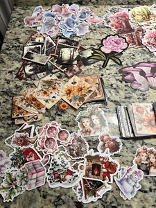 Huge lot Of Scrapbooking Stickers NEW Vintage Floral Stamps People and More! - Picture 1 of 14