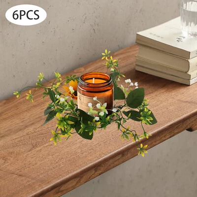 Anillo Vela Girasol Mesa 6 PIEZAS Moderno Artificial Girasol Vela Anillo NUEVO Foto 1 de 4