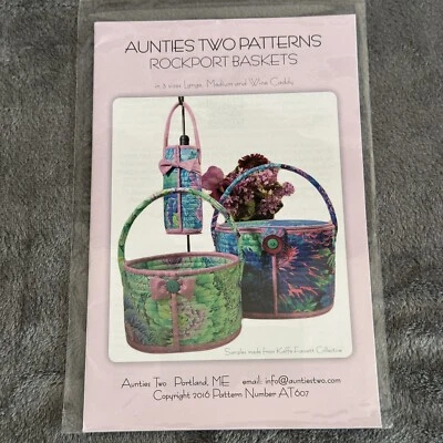 Aunties Two Patterns Rockport Baskets And Wine Caddy AT607 Home Decor Crafts - Image 1 of 4