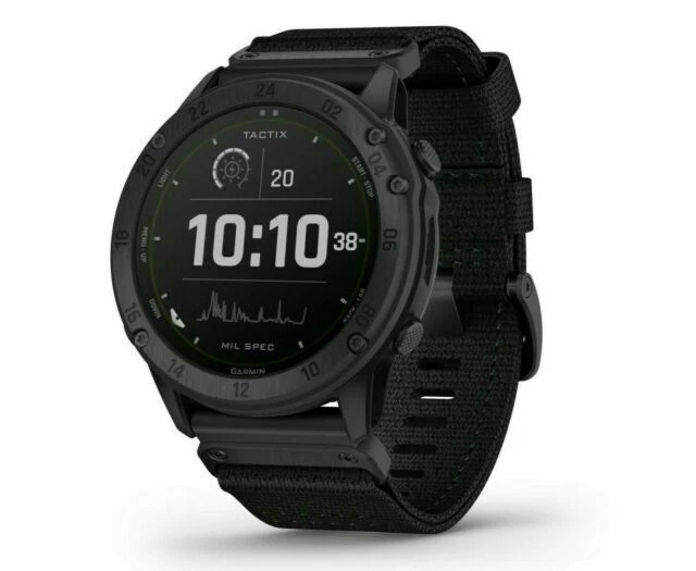 Garmin Tactix Delta Solar Tactical GPS Watch with Nylon Band - Black (010-02357-10)