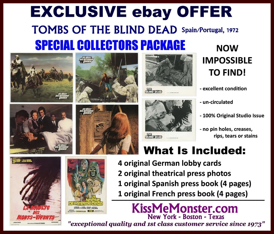 Rare 1972 Tombs Of The Blind Dead Knights Templar Orig Press Books & Lobby Cards - Image 1 of 2