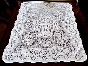 "De Colección Color Blanco Encaje Mesa Floral Padrenuestro Cuáquero Decoración 32"" x 35" - Imagen 1 de 8