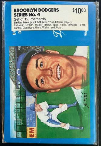 Brooklyn Dodgers MLB Baseball Series No 4 Set Of 12 Postcards Herman Walker + Cover