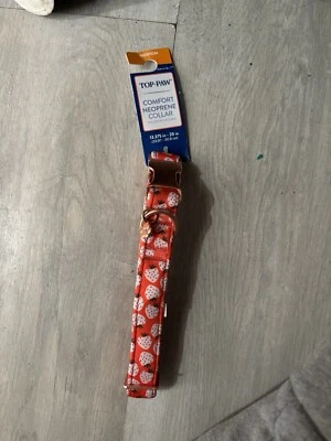 Top paw Nylon dog collar MEDIUM Woven Pink (14in-20in) - Image 1 of 2