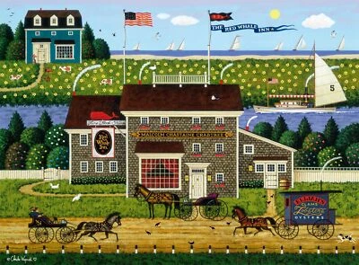 - Charles Wysocki - Red Whale Inn - 1000 Piece Jigsaw Puzzle for Adults -Chal... - Image 1 of 4