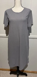 Lularoe NWT Womens Grey T-Shirt Dress SS Size Med 37x39” Round Neck Stretch A4/2 - Picture 1 of 11