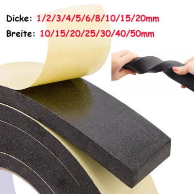10M EPDM Nero Strisce di Spugna Autoadesive Schiuma Adesivo Nastro Sigillante